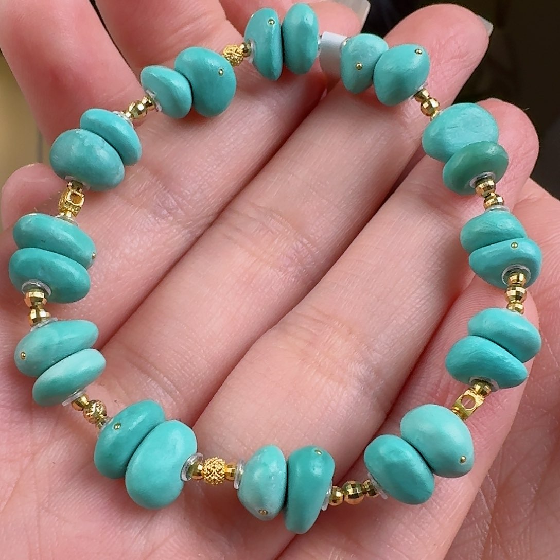 绿松石珠宝奇石18K金镶嵌