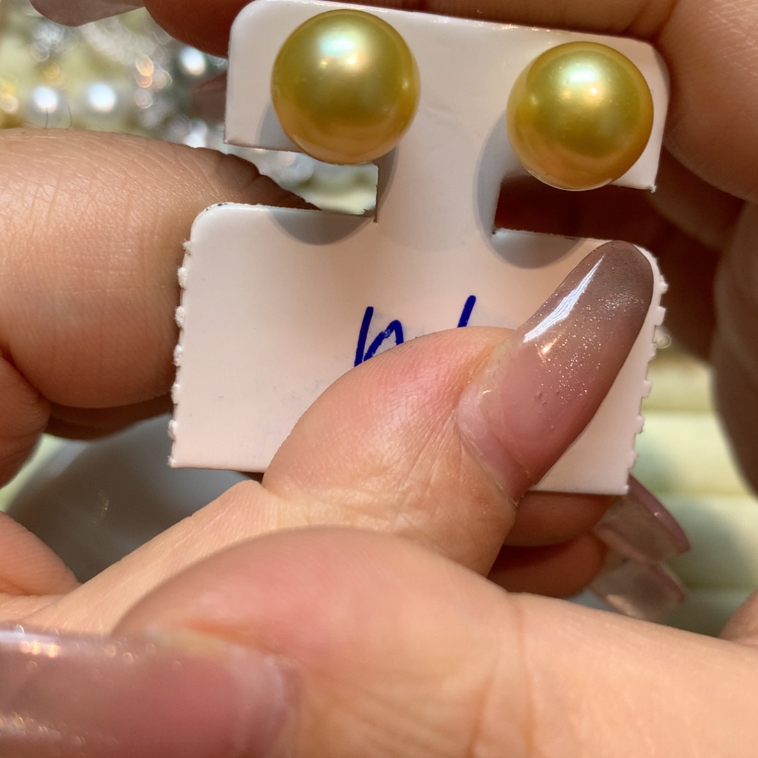 海水珍珠耳饰18K金镶嵌