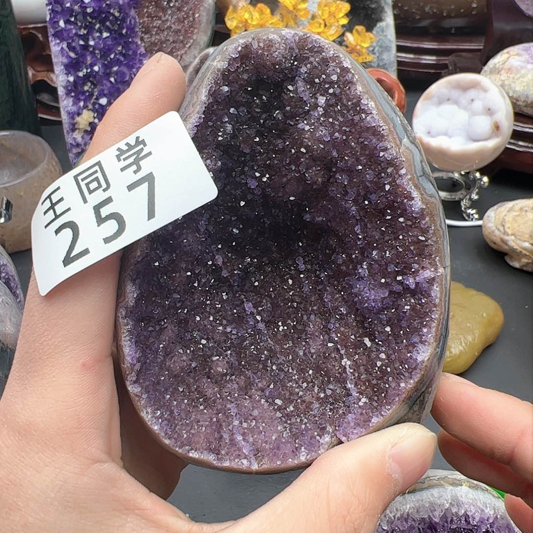 紫晶水晶摆件未镶嵌无*?257