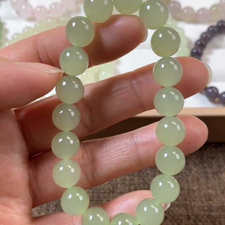 和田玉手串未镶嵌明*明