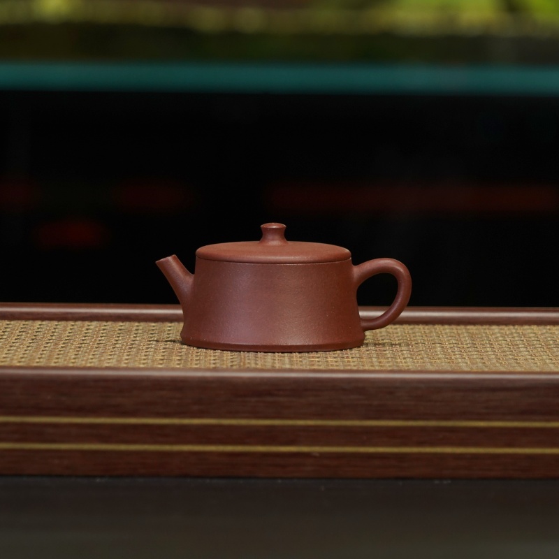 WQC全砂底槽青[云柱130CC]原矿手工紫砂壶