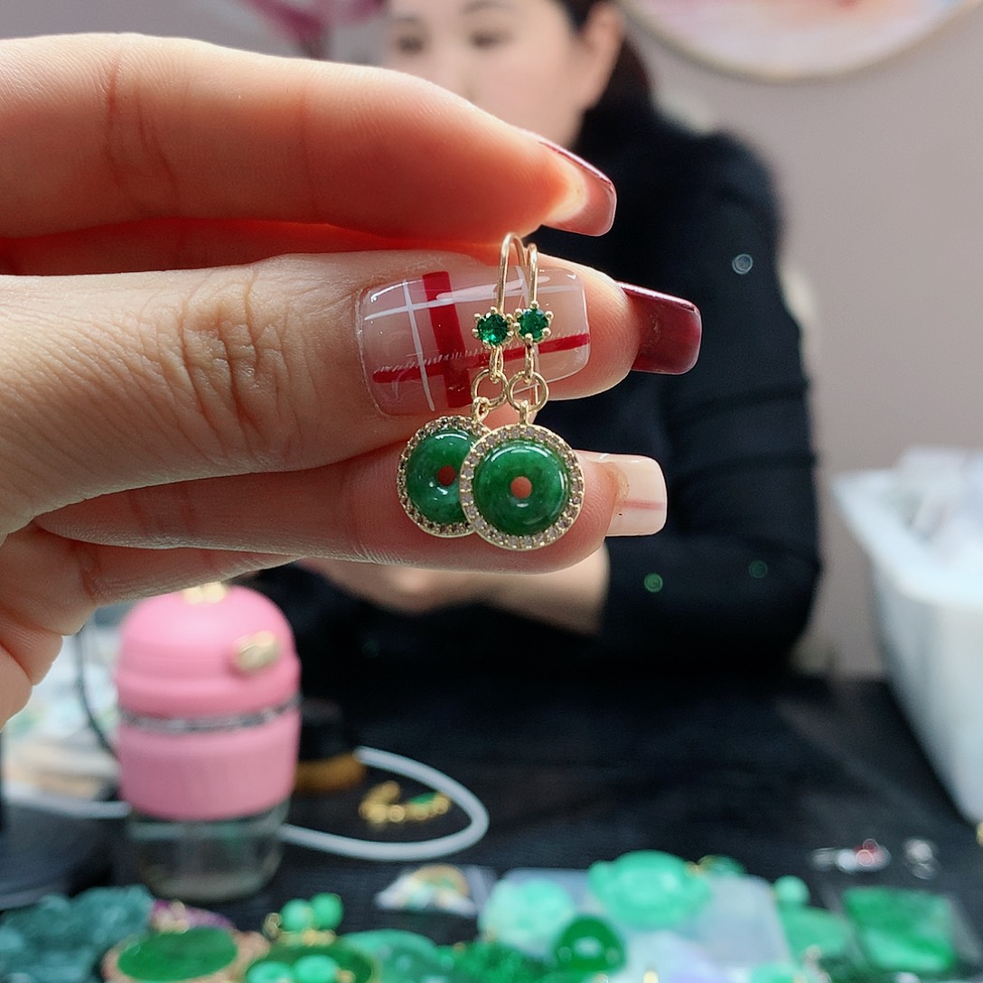 【闪购商品】翡翠耳饰银S925镶嵌，