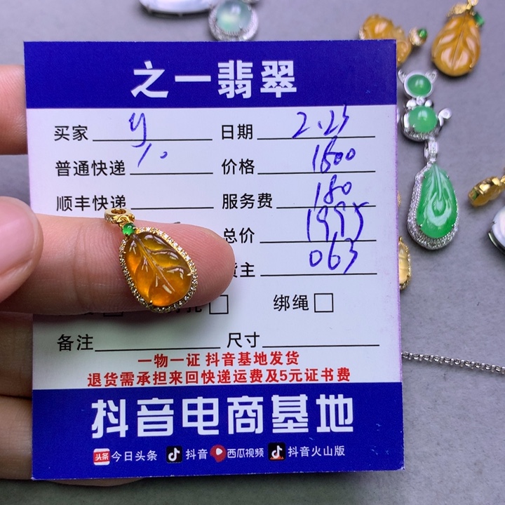 翡翠颈饰18K金镶嵌Y***y