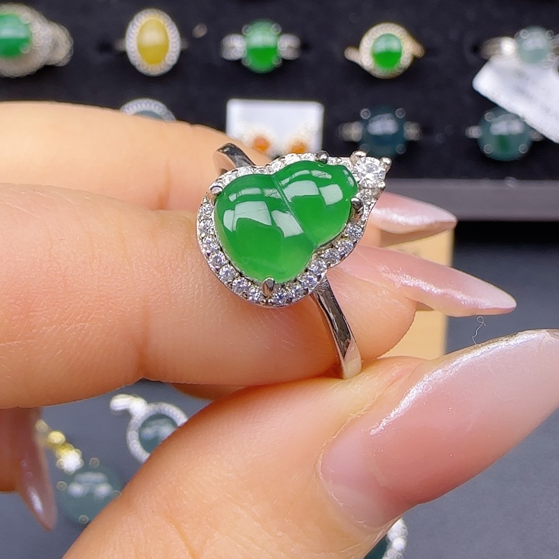 银S925镶嵌戒指翡翠