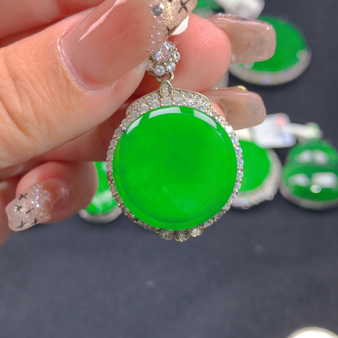 翡翠颈饰银S925镶嵌1111111111