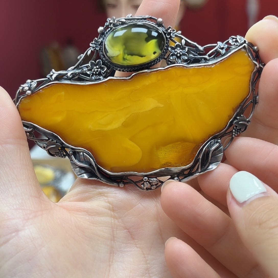 琥珀裸石未镶嵌13吊坠