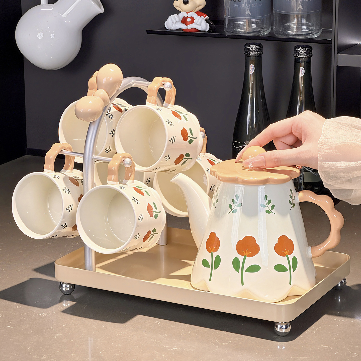 【直播】乔迁新居杯子套装家用客厅待客茶壶茶杯茶具高颜值陶瓷水具