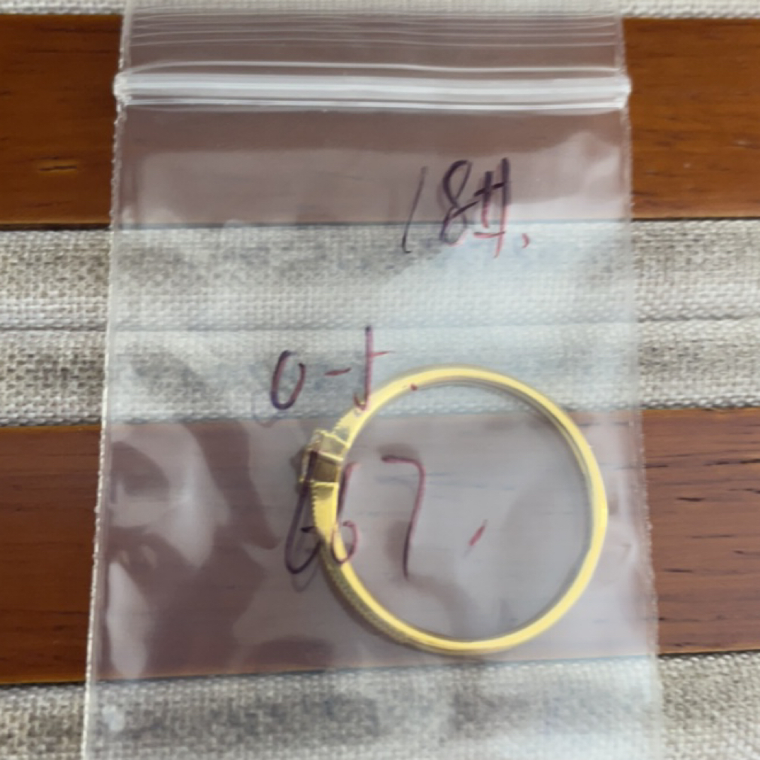 克重0.5 18号 白钻6D戒指 足金999