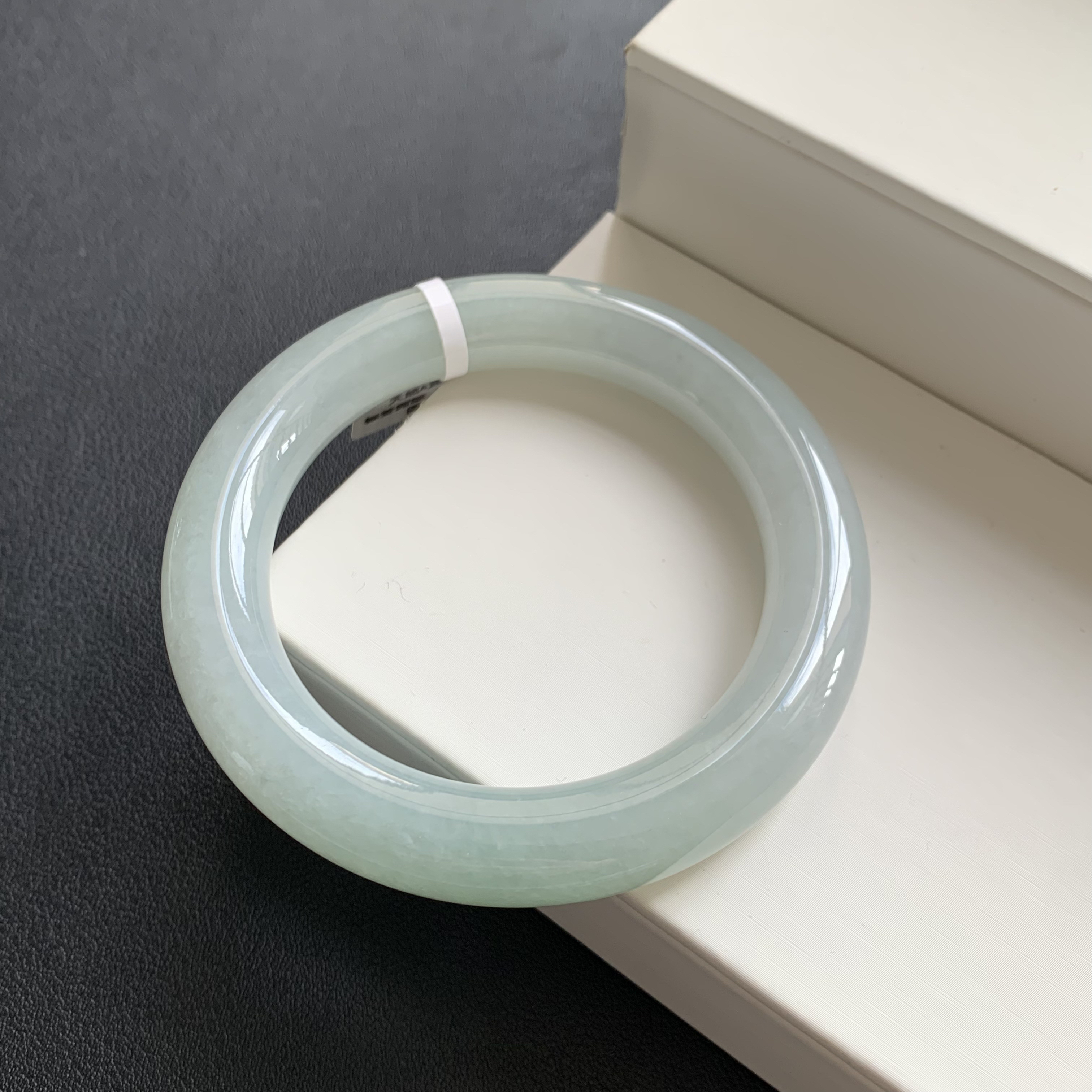 鸣轩翡翠手镯天然A货 圆条58 J112102