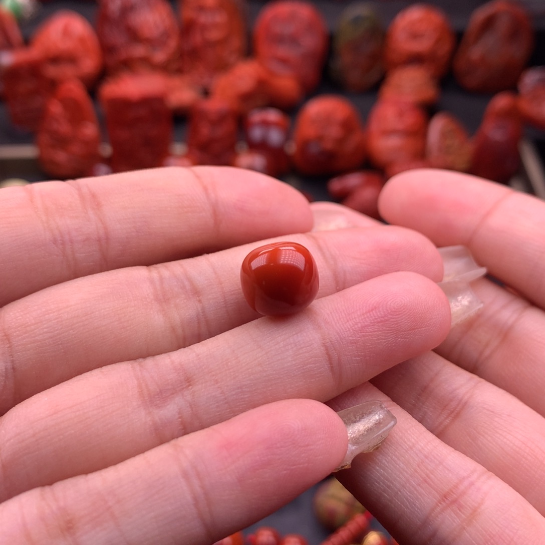 南红玛瑙南红川料原矿老型单珠11mm未镶嵌