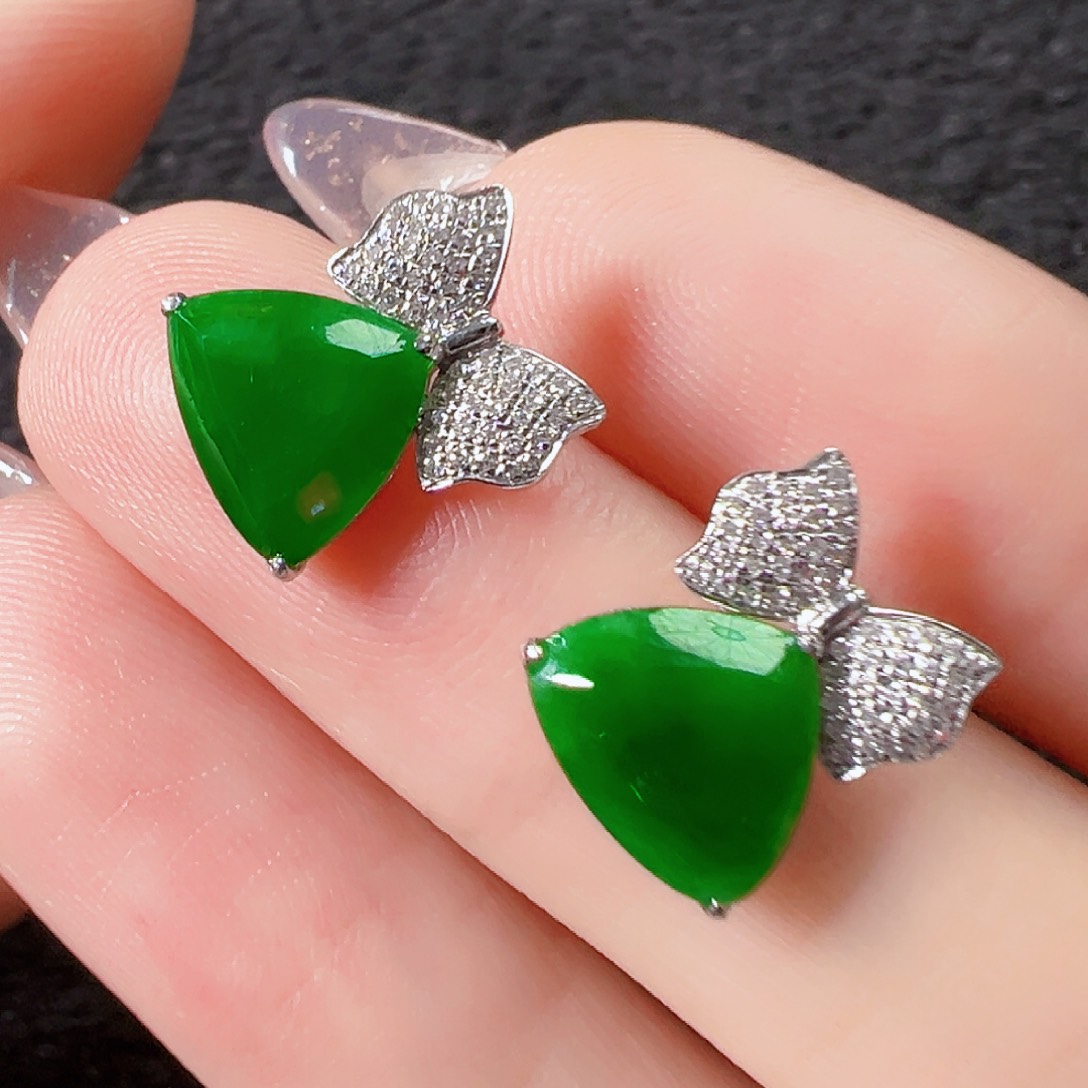 翡翠耳饰18K金镶嵌【福利款】签收后24小时鉴赏期