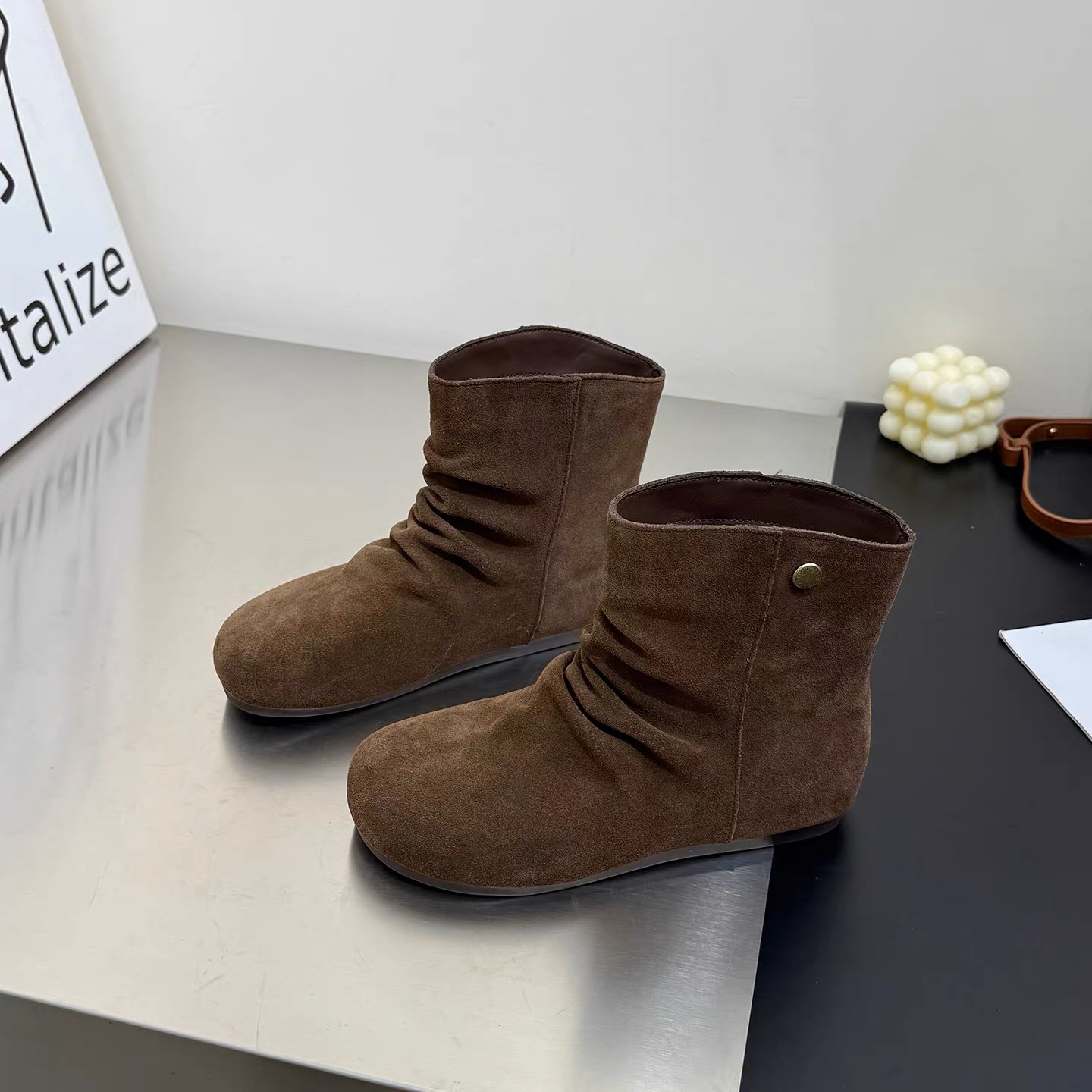 新款博肯马丁短靴，堆堆靴软软底软面时尚潮流百搭