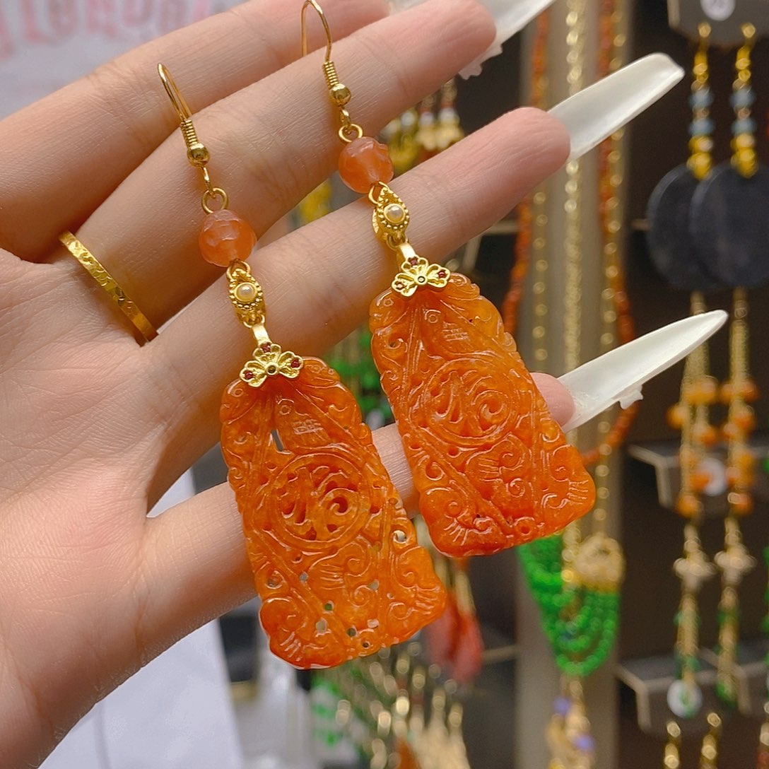 翡翠合金耳饰翡翠