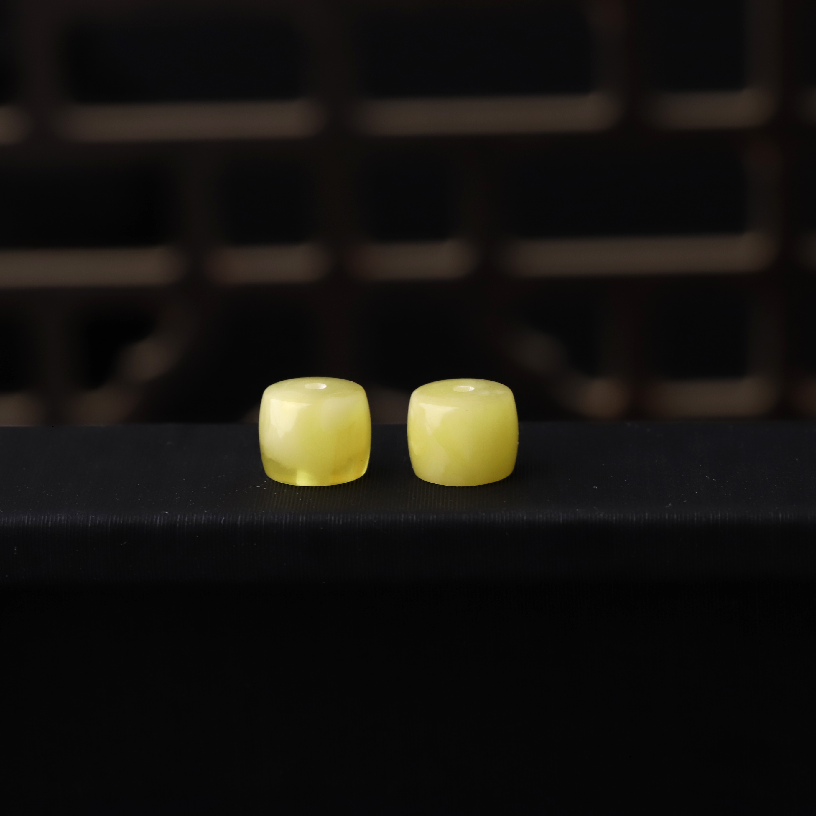 S2194 蜜蜡直切对珠隔珠腰珠文玩配饰DIY配件小串饰配件