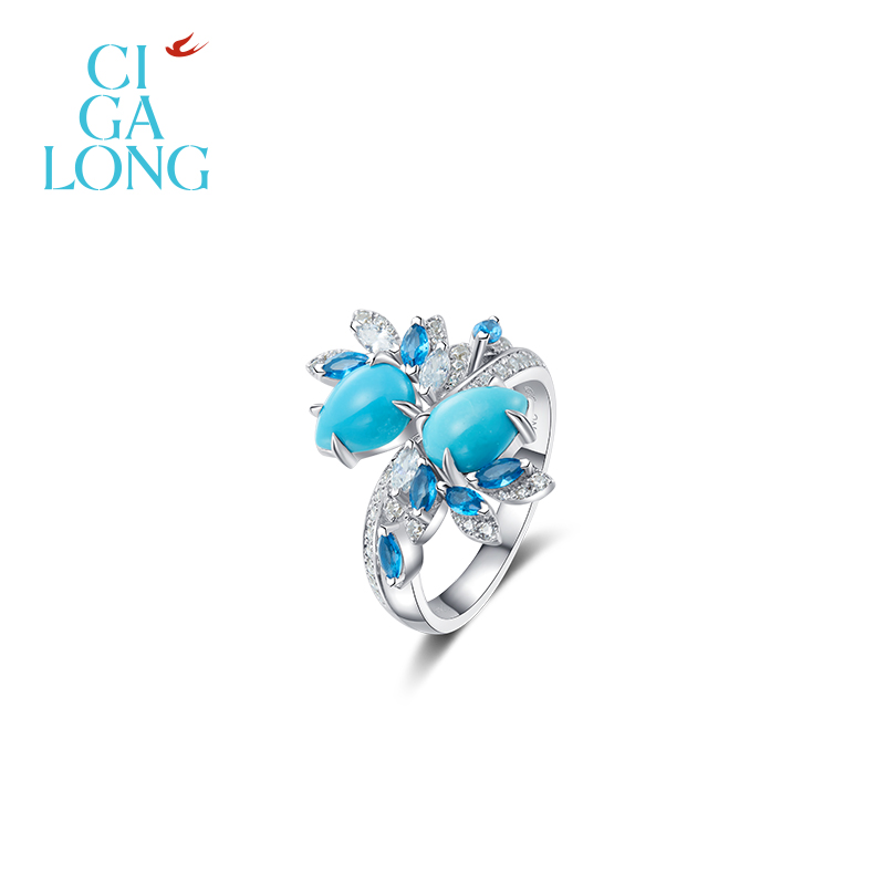 CIGALONG山海灵羽绿松石戒指