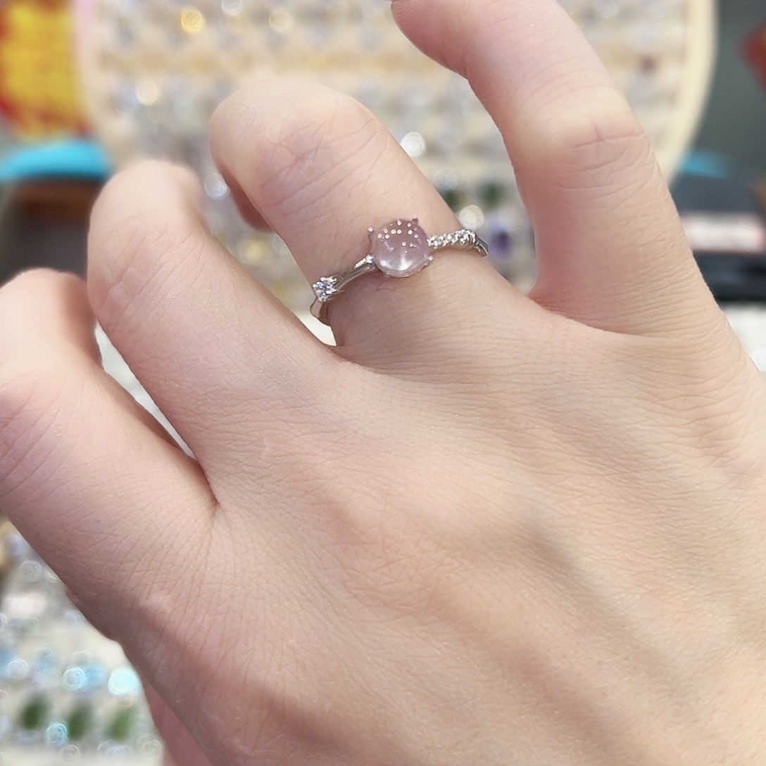 烟晶戒指银S925镶嵌