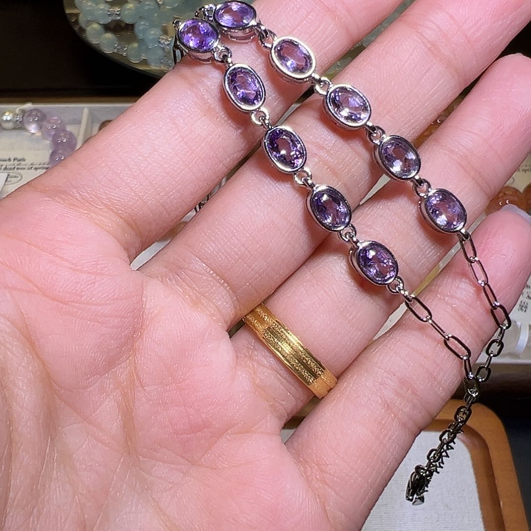 水晶手链未镶嵌玻利维亚紫水晶手链 48小时鉴赏