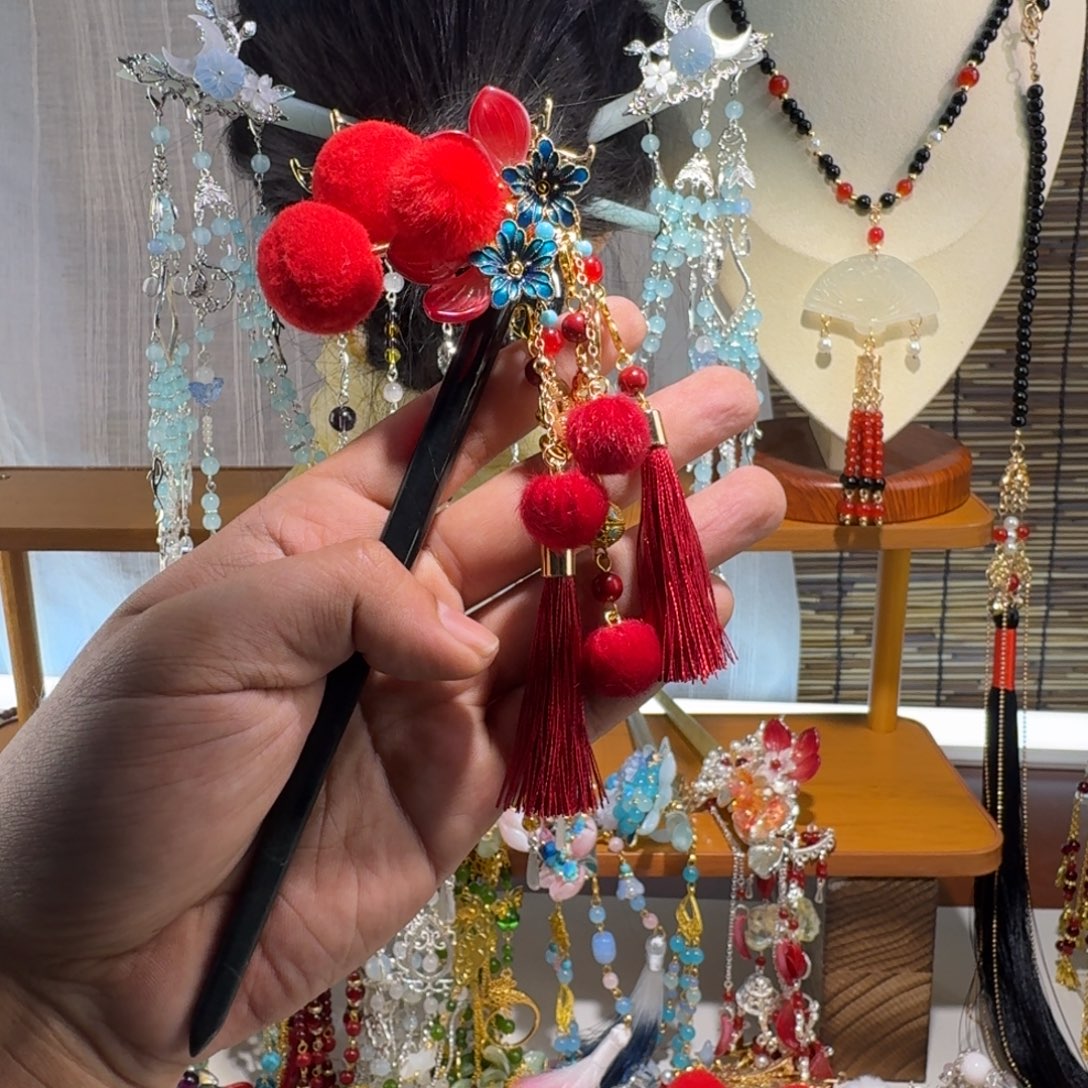 洛***悦蛇纹石玉合金发饰