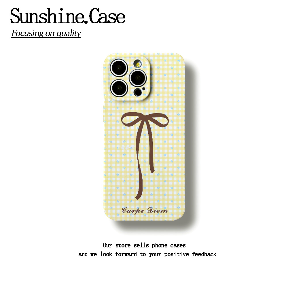 黄格蝴蝶结菲林软壳适用苹果17华为vivo小米oppo一加防摔手机壳