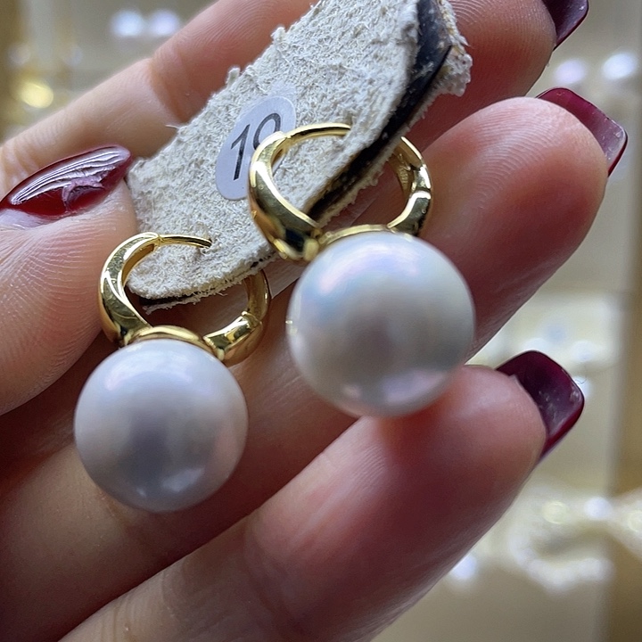 淡水珍珠耳饰银S925镶嵌