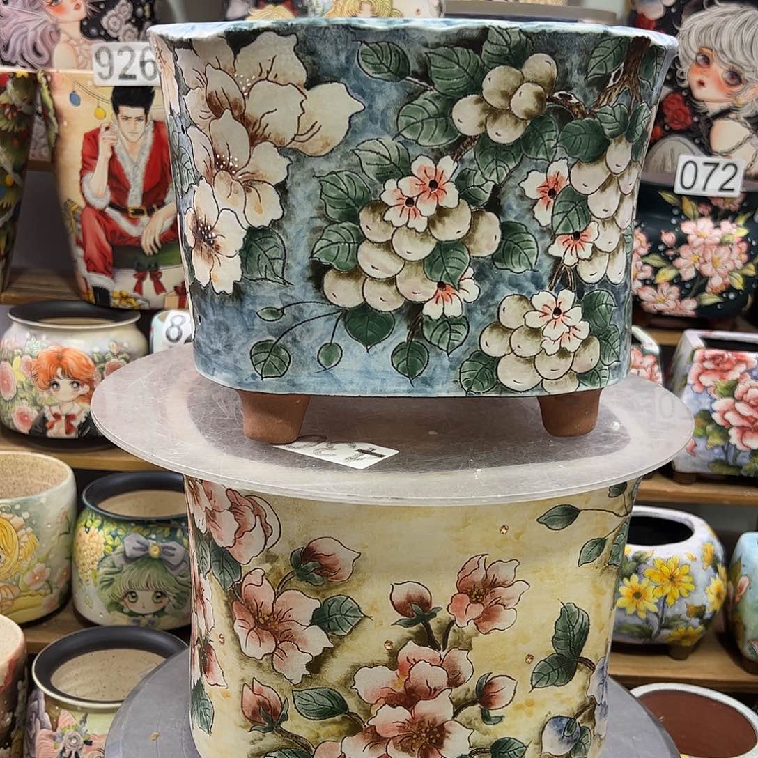 海***燕景德镇炫彩手绘景德镇陶瓷花盆