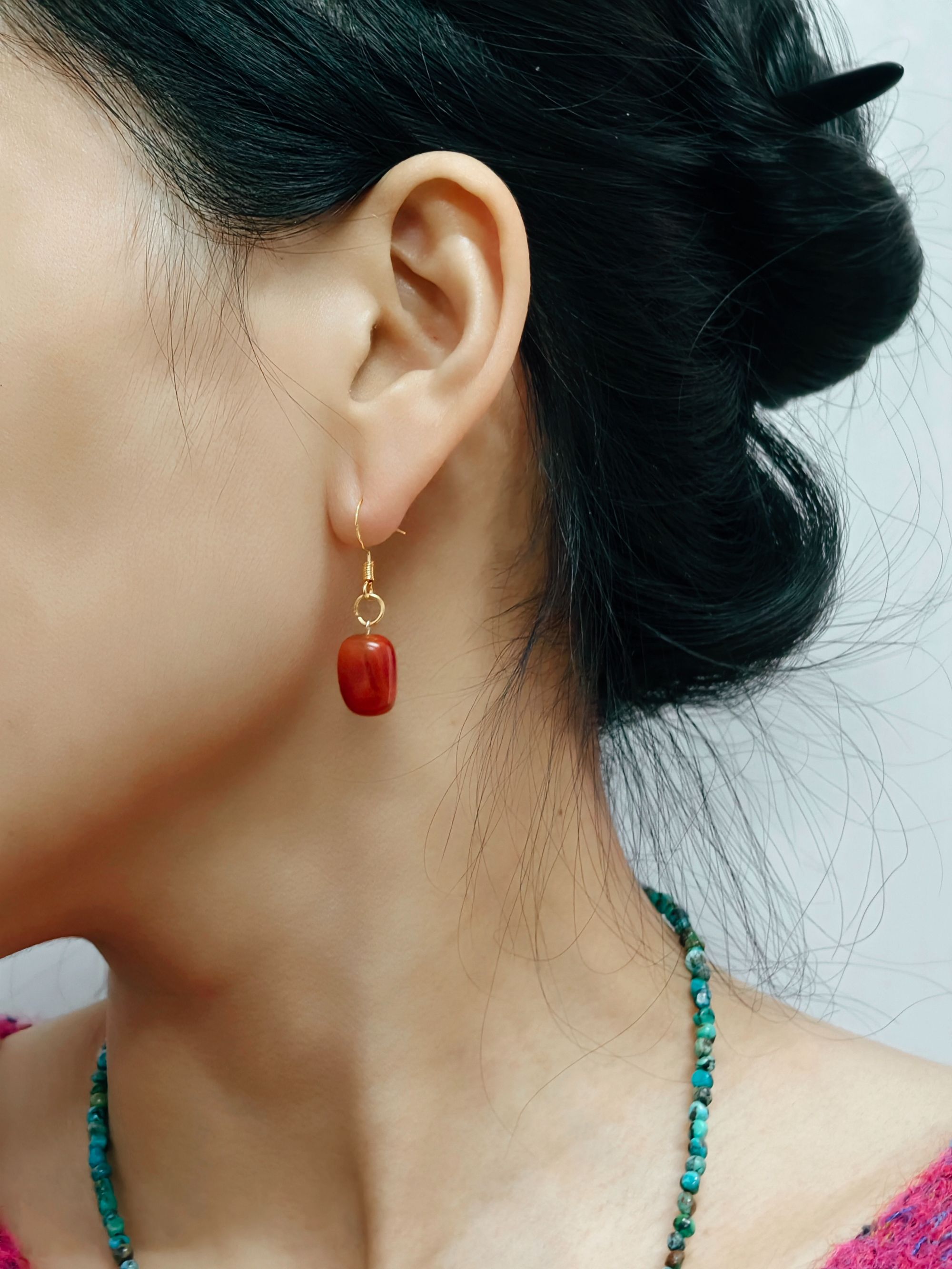 合金珐琅耳饰 凉山随形耳坠原创手工设计民族风