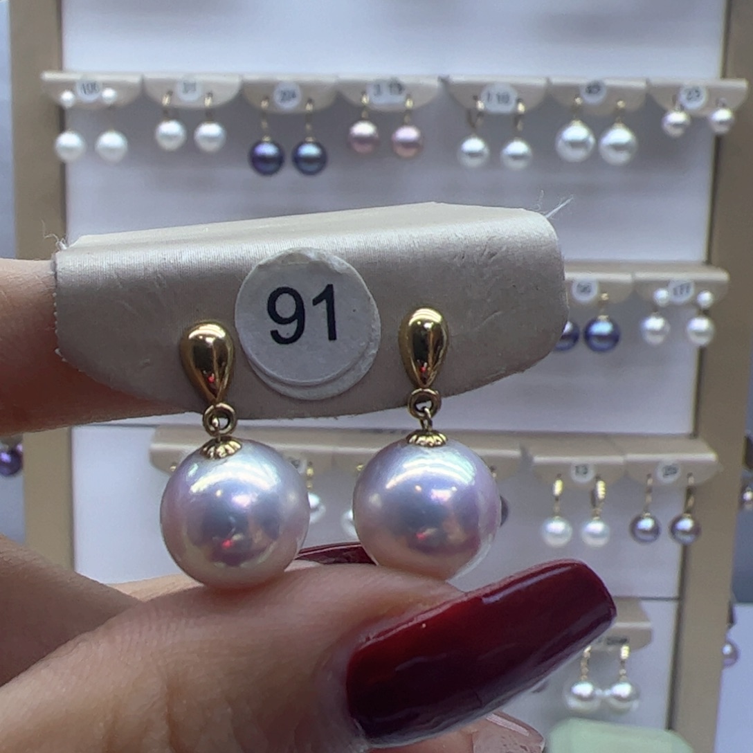 淡水珍珠耳饰18K金镶嵌