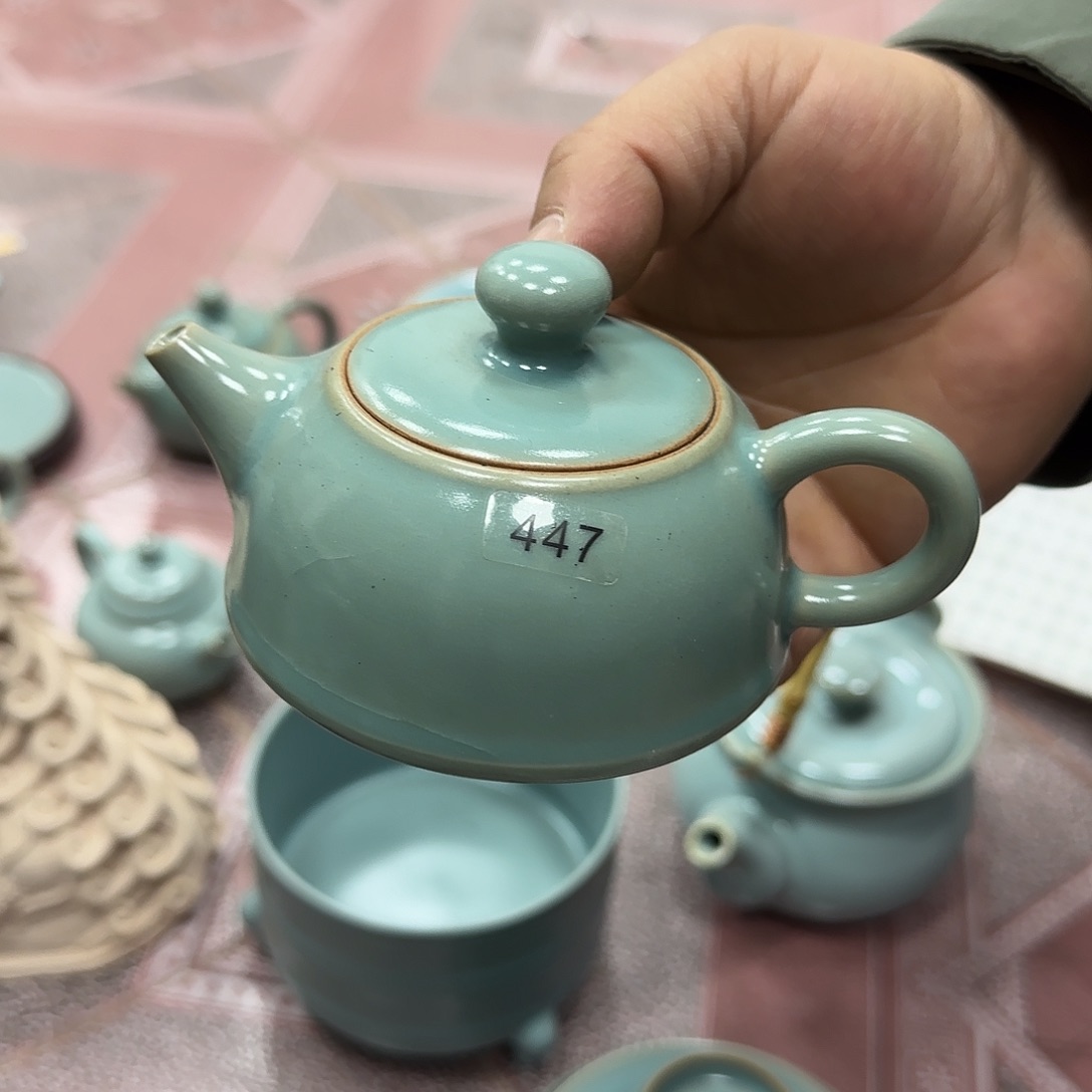 汝瓷仿古钧瓷铁胎原矿釉壶