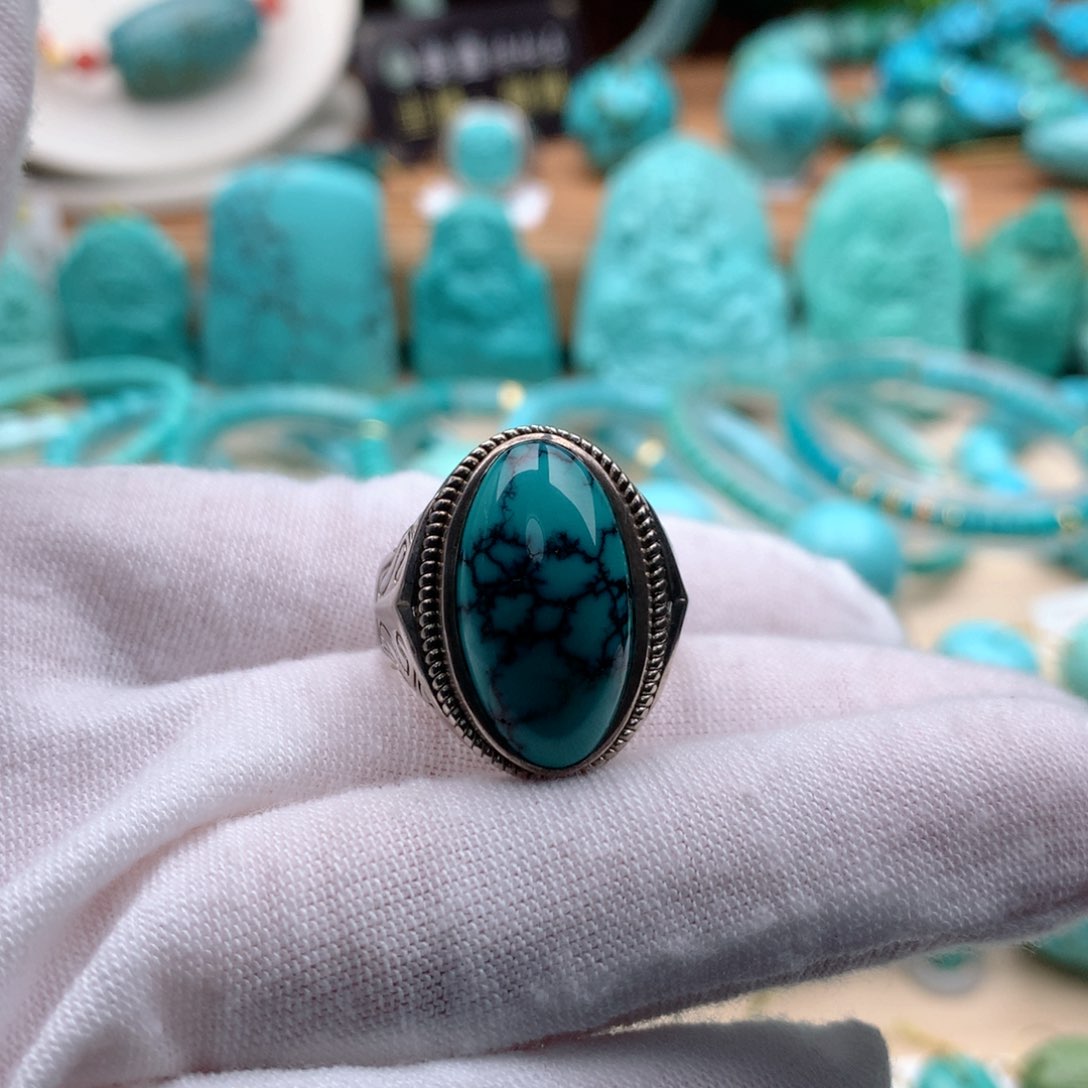 绿松石颈饰银S925镶嵌