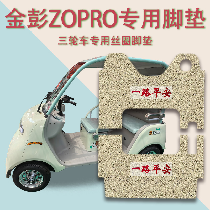 适用金彭ZOPRO电动三轮车脚垫防滑厚丝圈免裁脚踩踏板垫耐脏踏皮