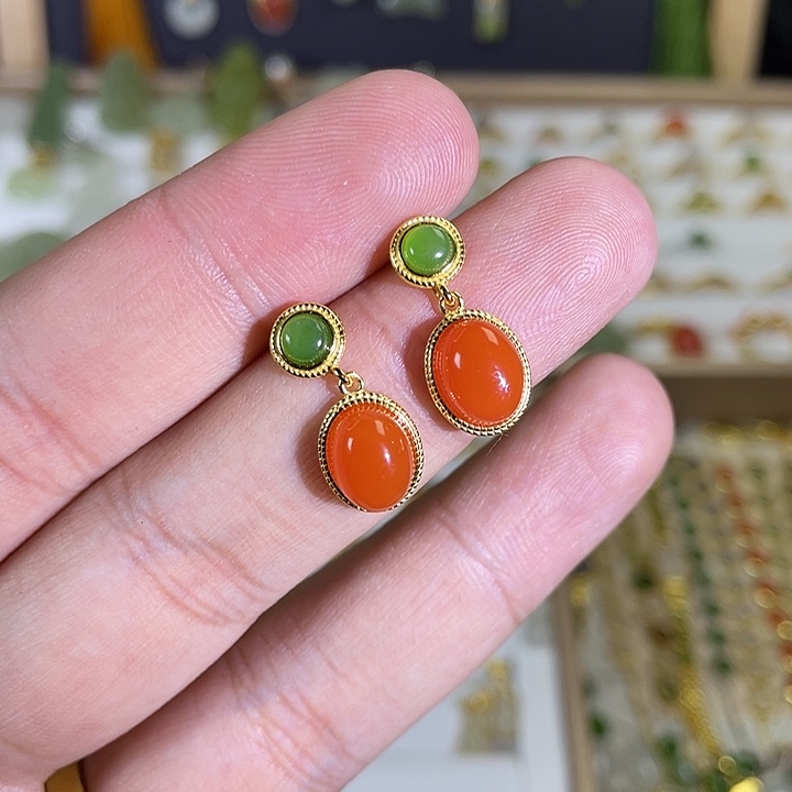 南红玛瑙颈饰银S925镶嵌