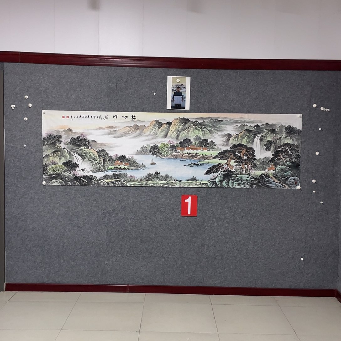 国画文****址八尺对开画芯捡漏