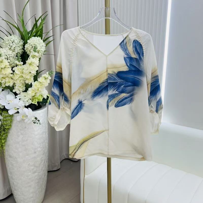 【宸慕】百分百桑蚕丝七分袖衬衫真丝小衫25年新款25507