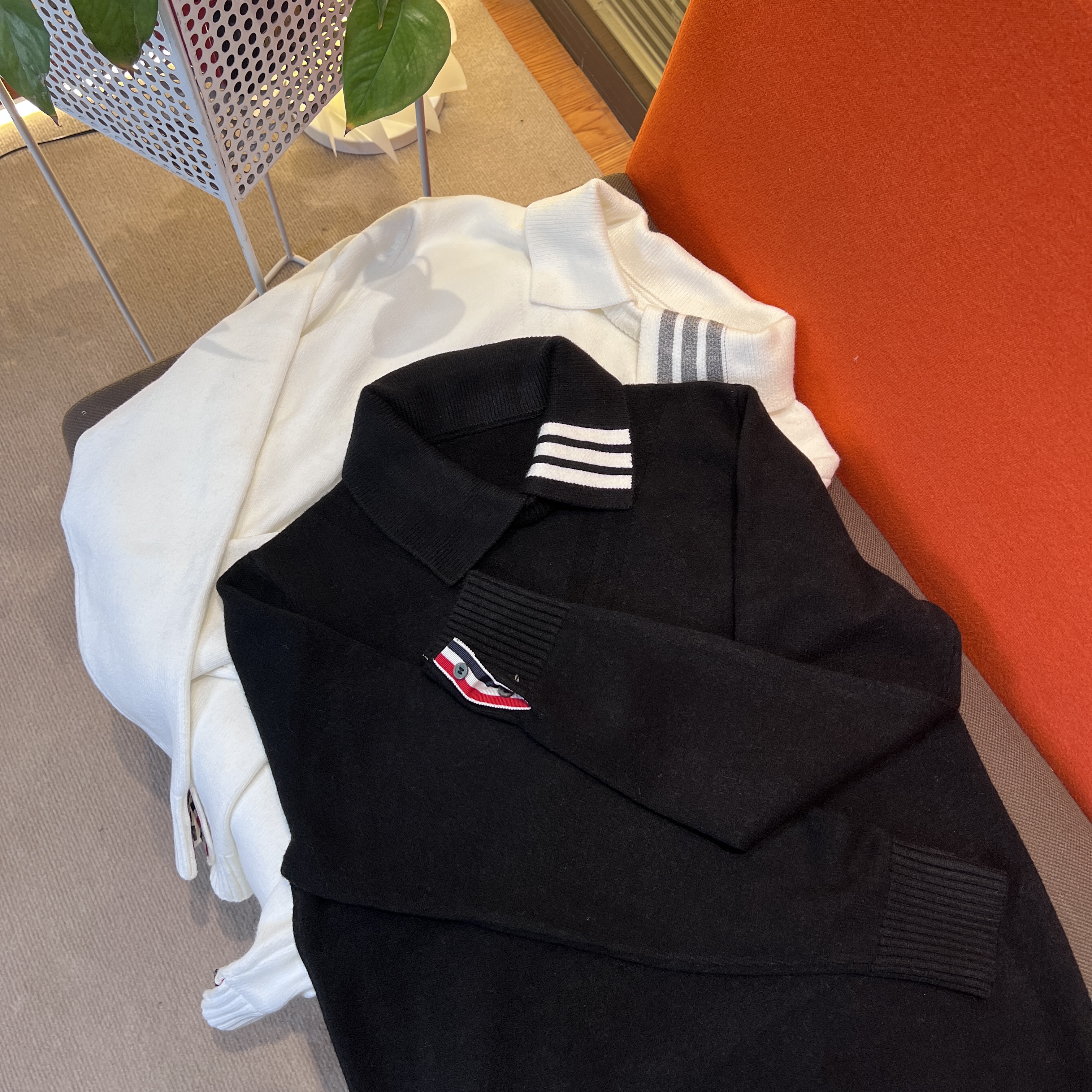 针织衫毛衣针织翻领时尚修身长袖冬季套头polo1138