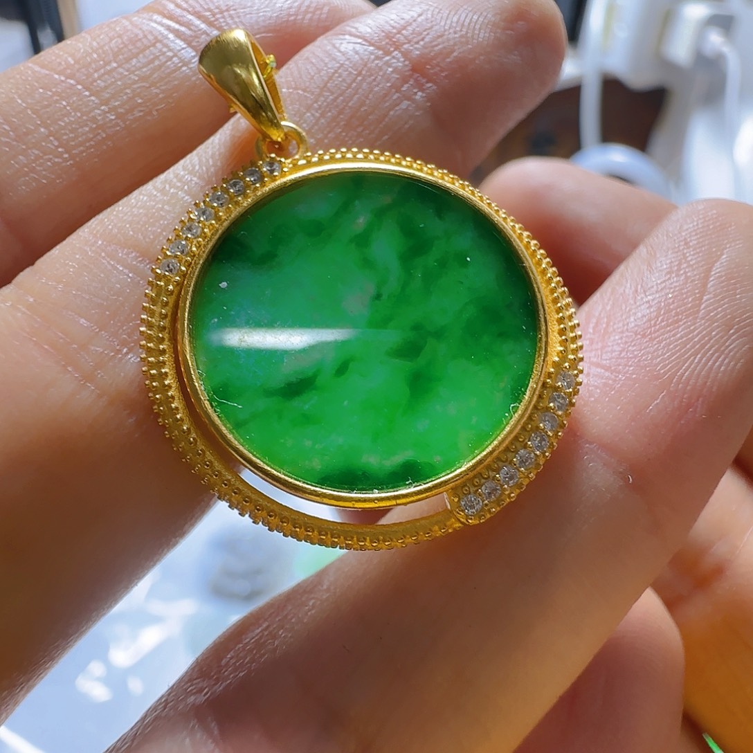 翡翠银S925镶嵌颈饰翡翠660