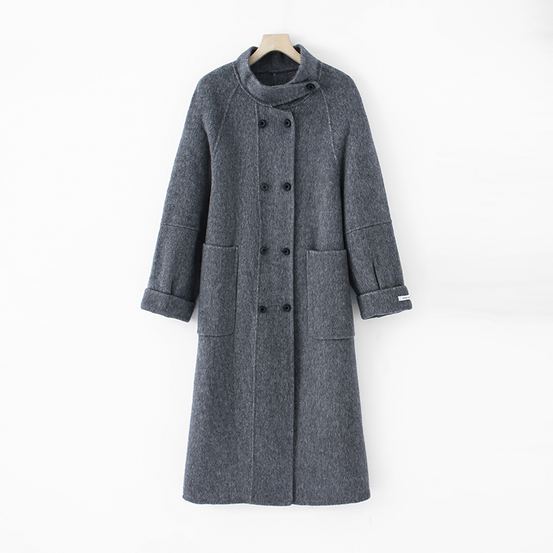 秋冬季时尚百搭休闲保暖常规长款毛呢外套XJ-2861