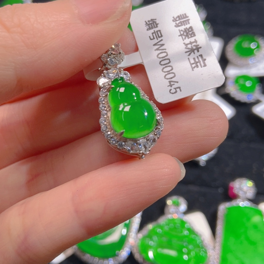 翡翠吊坠(不含链)银S925镶嵌