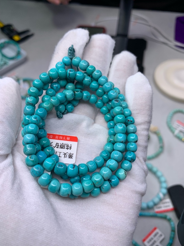 天然原矿绿松石108