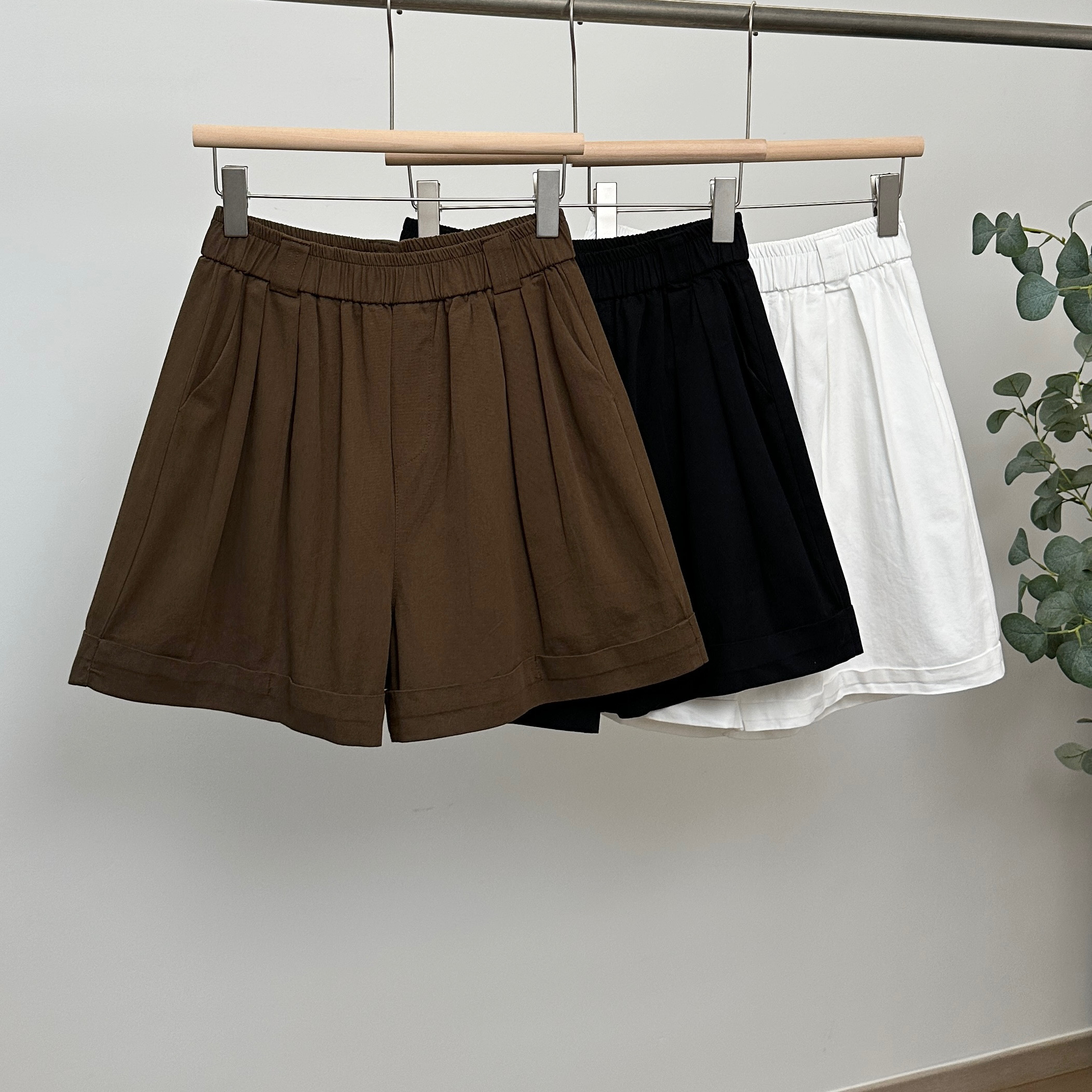 2025夏季薄款水洗棉五分裤女宽松大码百搭显瘦休闲卷边阔腿短裤