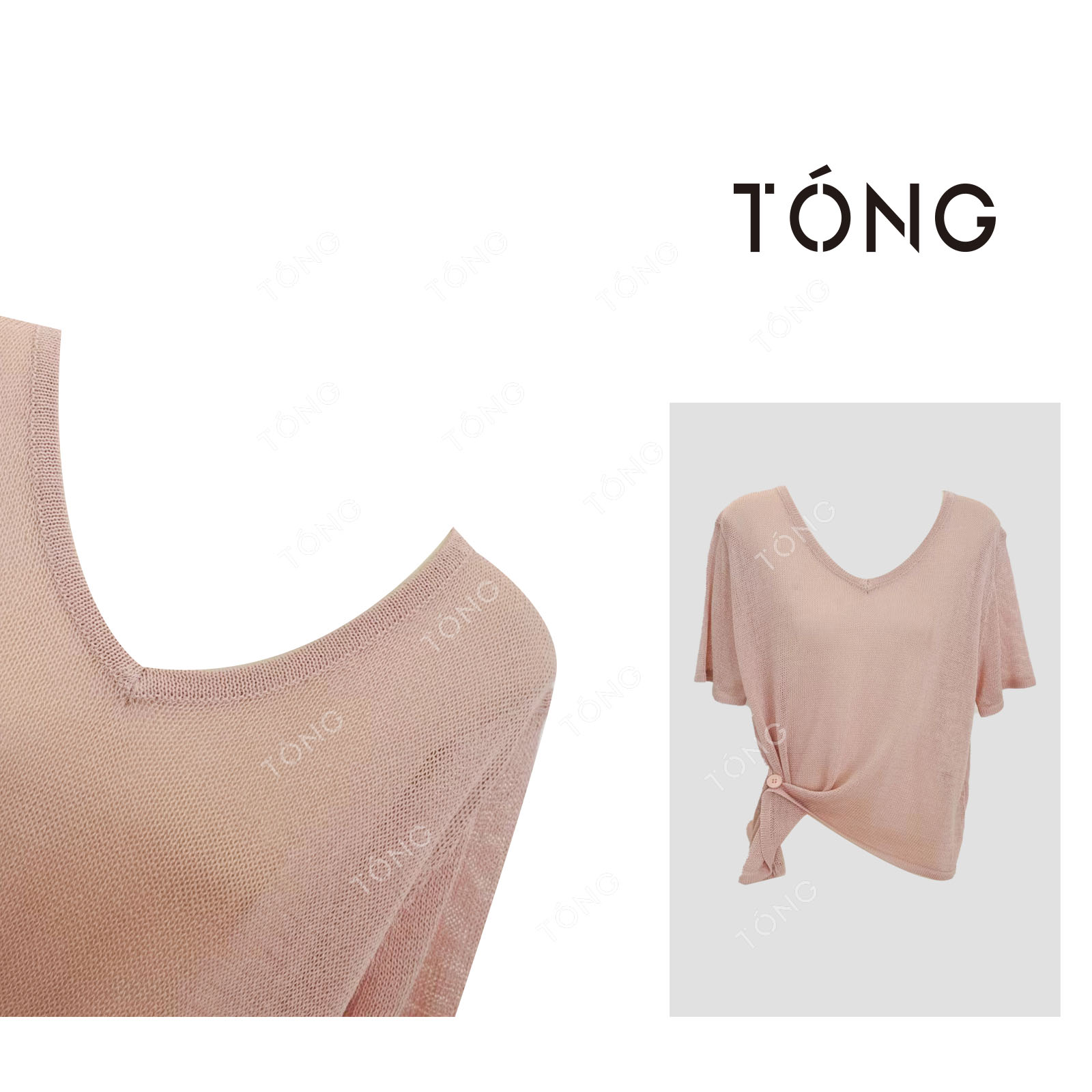 【晴天】夏季气质轻奢款度假显瘦针织衫防晒t G00781