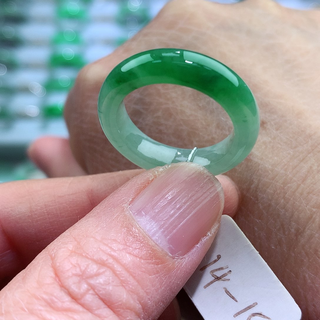 未镶嵌戒指翡翠14-15号