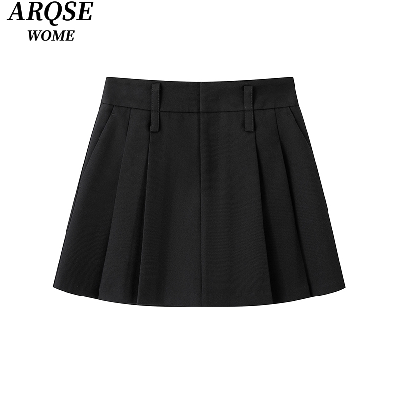 【直播专享】秋冬季显瘦高腰短裙百褶A字半身裙4114