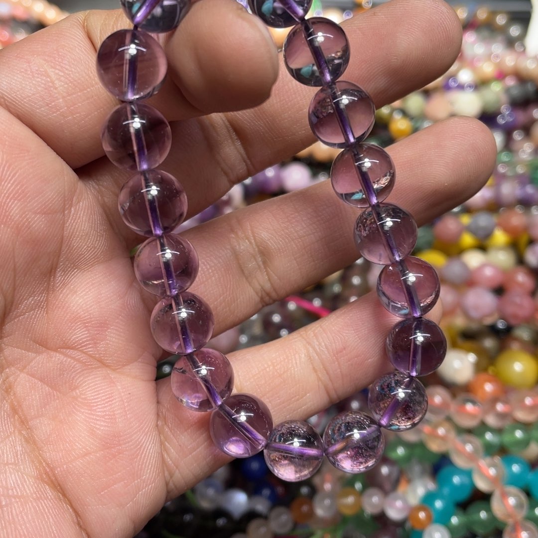 紫晶颈饰银S800镀金镶嵌