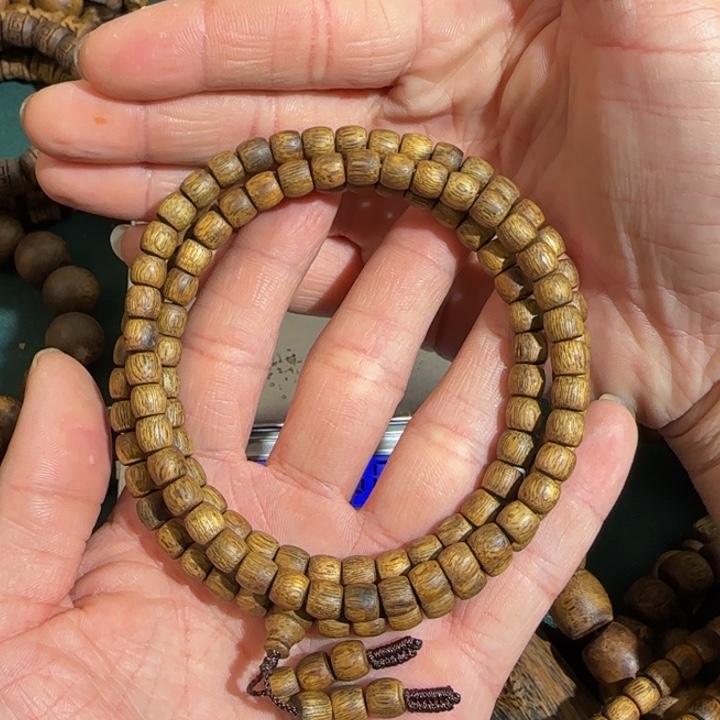 沉香手串白棋淳化老料鼓珠多圈0.6高货14克➕