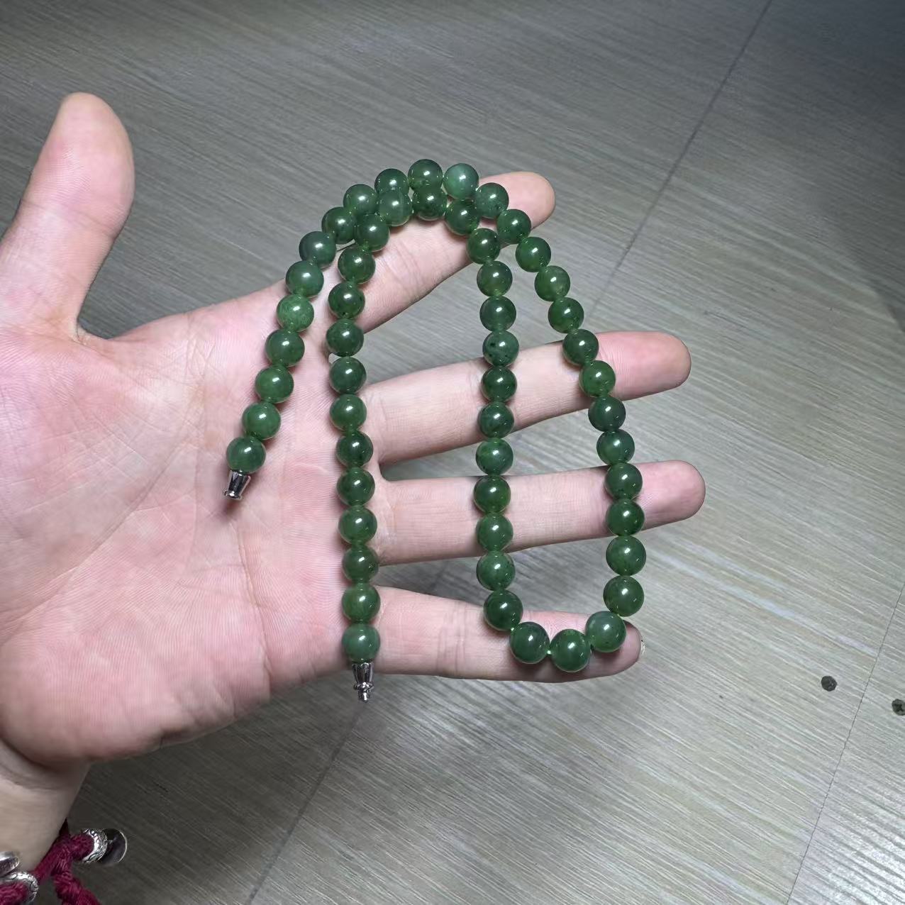 天然和田碧玉项链-卡8mm-多样性发一