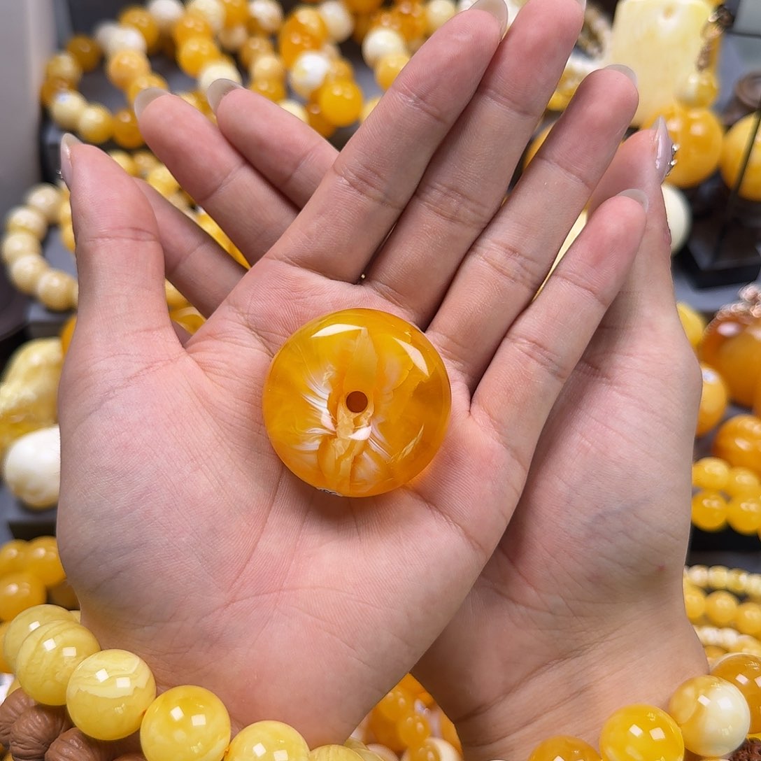 琥珀珠宝奇石未镶嵌平安扣