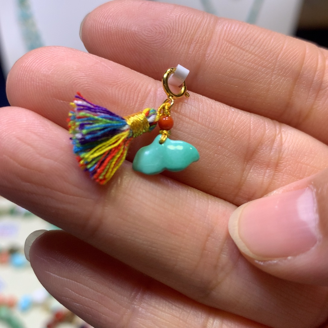 南红玛瑙银S925镀金镶嵌挂件