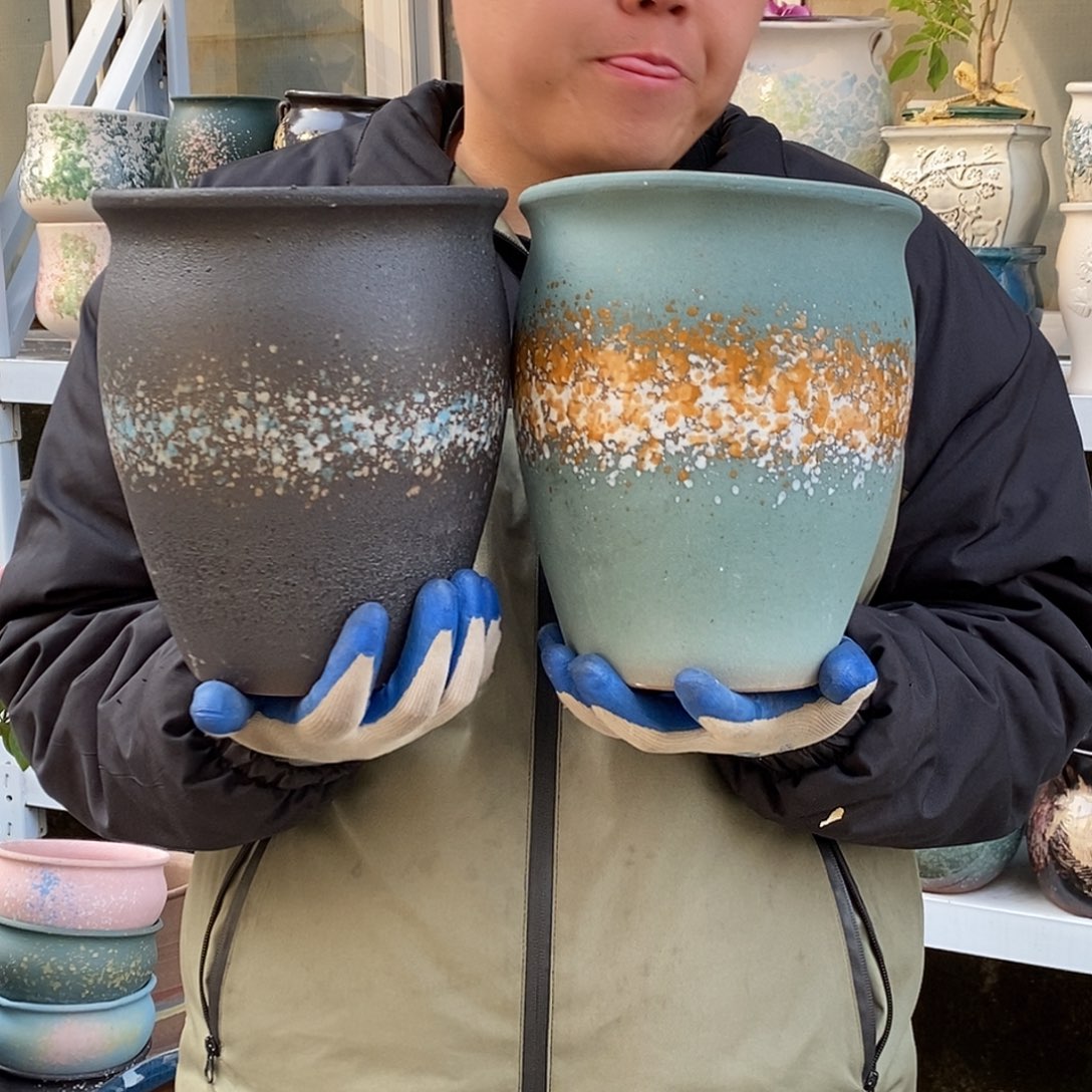 紫砂花盆口18高22福利俩个