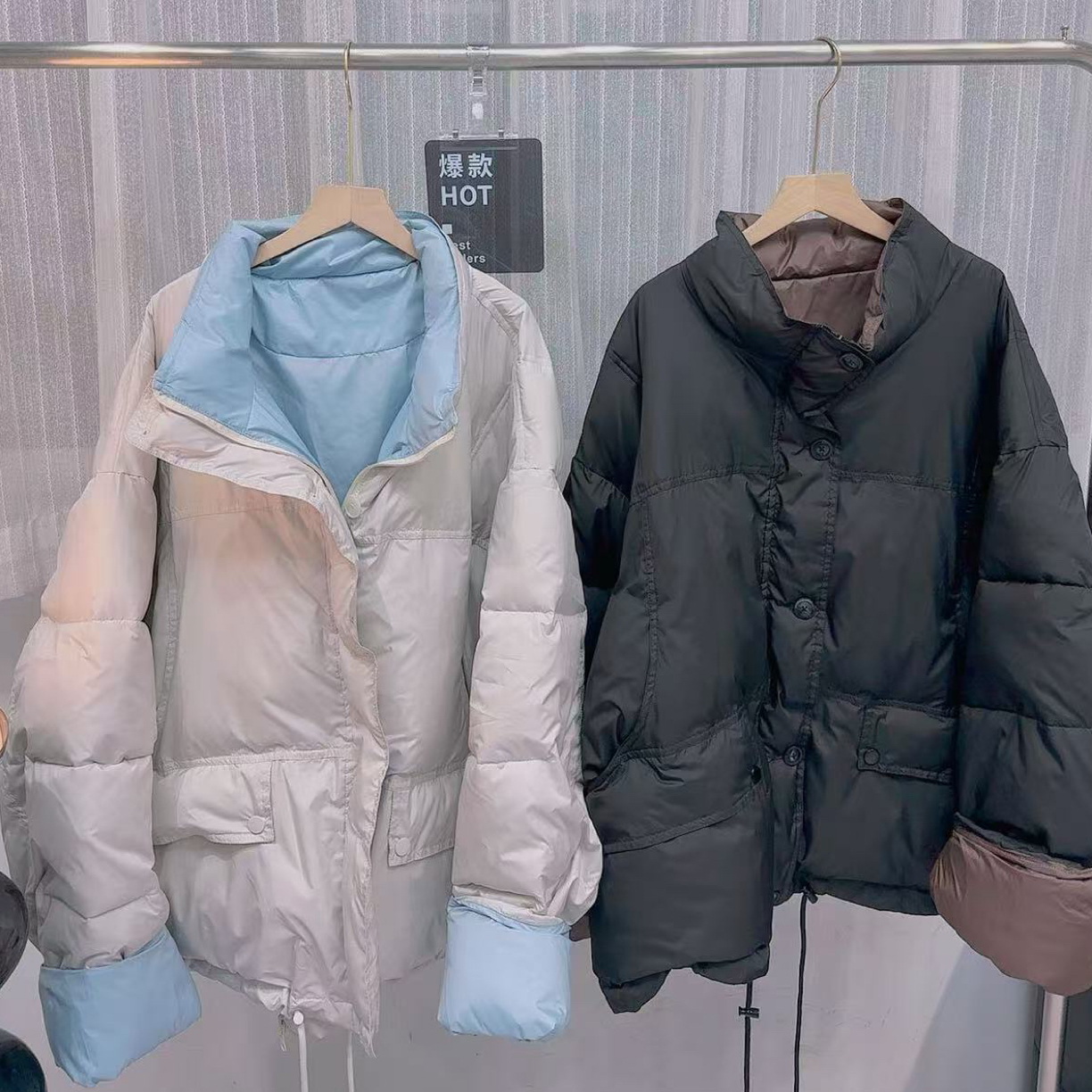 W阿薇-欧货大爆款撞色棉服
