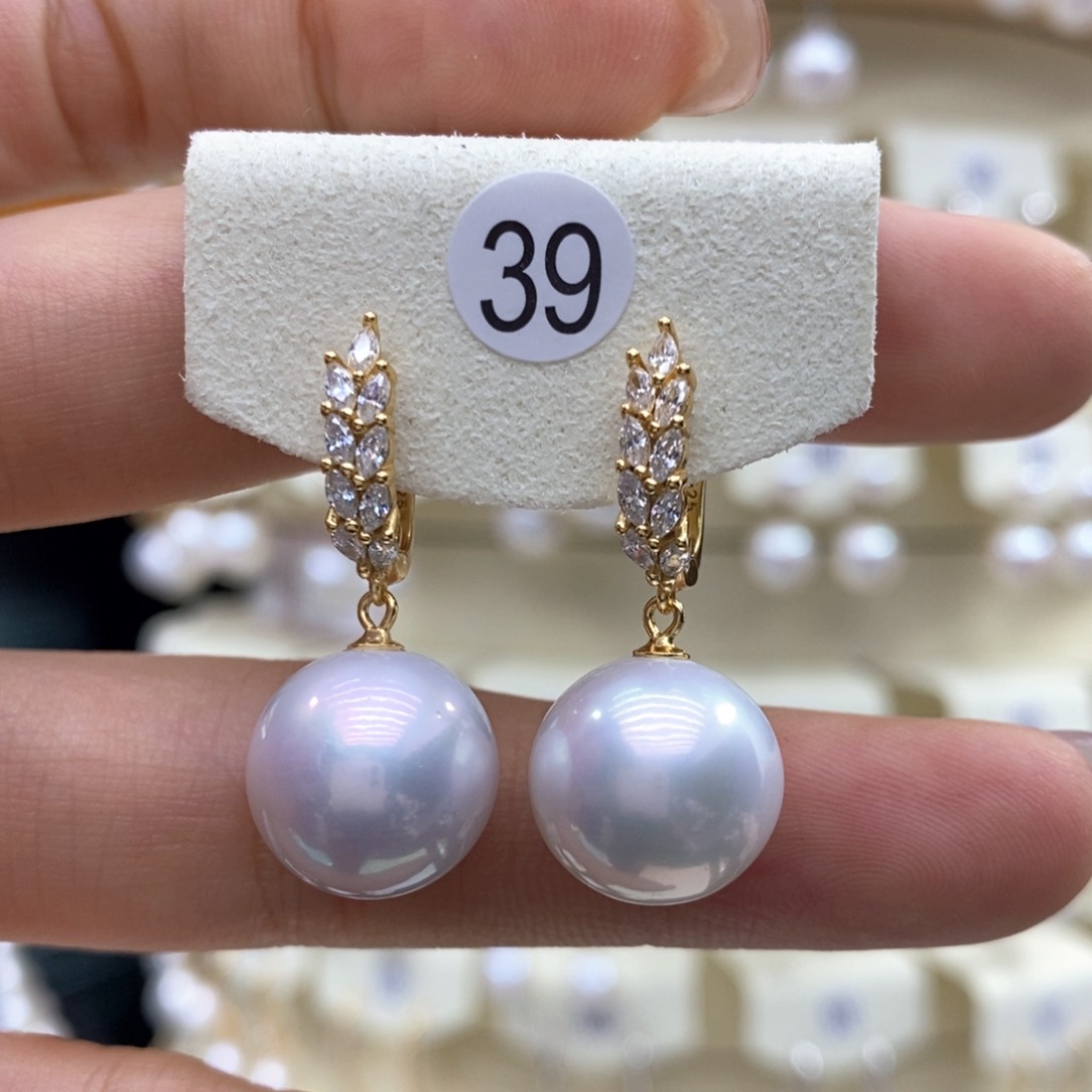 淡水珍珠耳饰银S925镶嵌